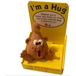 Vintage Hug Figurine Novelty Kitsch Stocking Stuffer in Packaging